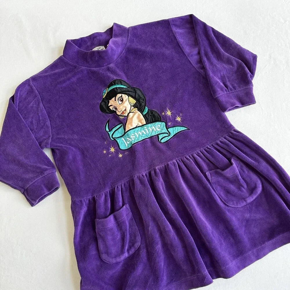 RARE Vintage 90s Jasmine Aladdin Dress size 8/10 The Disney Store Embroidered